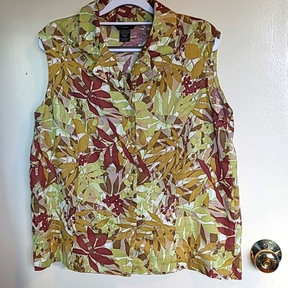 Anne Carson Women Sleeveless Linen Top - Picture 1 of 5